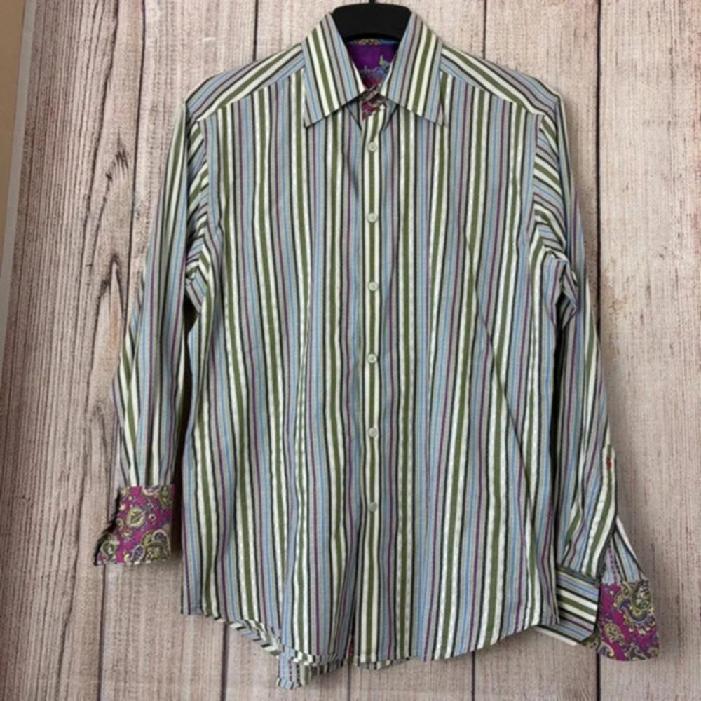 Robert Graham Mens Button Front Shirt size Large